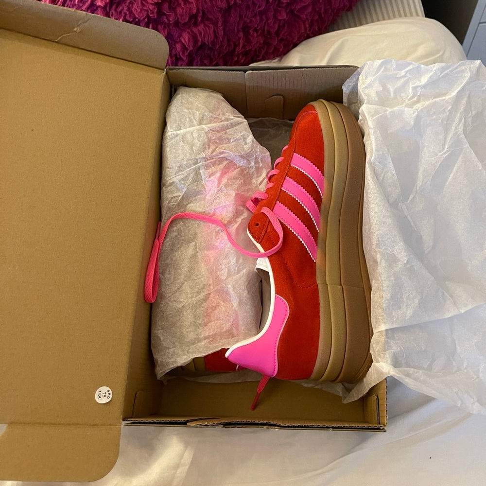 Adidas Gazelle Bold Lucid Women’s Pink Collegiate Red Sneakers